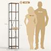 Set of 2 6-Level Bookshelves, Steel Frame, for Living Room, Office, Bedroom, Rustic Brown