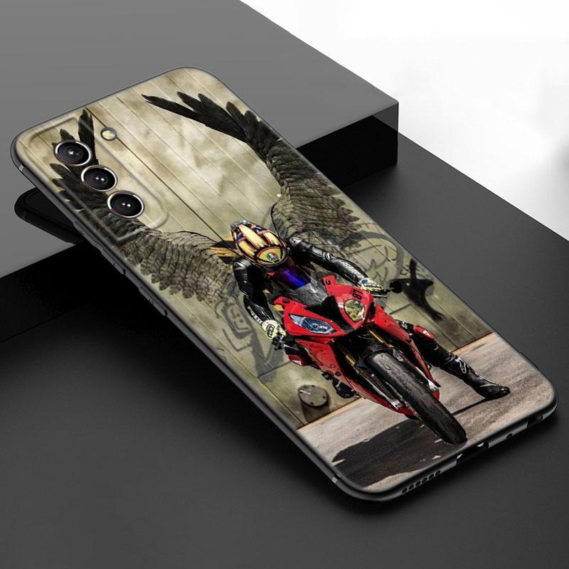 

Мото Кросс Мотоцикл Спорт Черный Силиконовый Чехол для Телефона Для Samsung Galaxy S23 S21 S20 FE S24 S22 Ultra S10E S10 S9 S8 Plus Samsung S20 FE