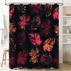 Black and Pink Floral Shower Curtain with a Waterproof PVC Coating for Bathroom Decor In Black, Red, Orange Color Pattern AliExp