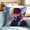 Shoto Todoroki Ice And Fire Square Double-Sided printed Pillow Case Bedroom Bedside Pillow Sofa Cushion Cover Gift