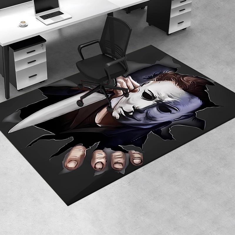 Office Carpet - Movie Horror Theme - Michael Myers Mask and Knife - Perfect Protection for Sofas and Chairs, Perfect Protection for Sofas an