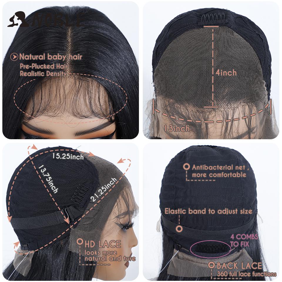Noble Synthetic Lace Front Wig 28“ Highlight Honey Straight Bob Wig Cosplay Wigs For Women Lace Wig Lace Front Wig Synthetic
