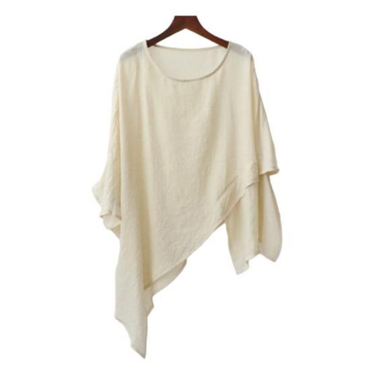 

Повседневная рубашка-кардиган для отпуска, однотонная, свободного кроя, пуловер, топ, круглый вырез, рукав 3/4 абрикосовый