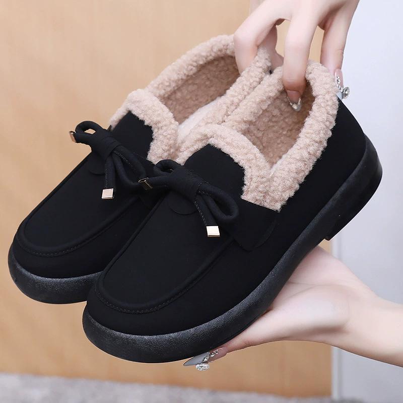 Cotton Shoes Women's Winter New Style Plus Velvet Thick Warm Snow Boots Pedal Mother Shoes Thick-soled All-match Warm Cotton Boots
