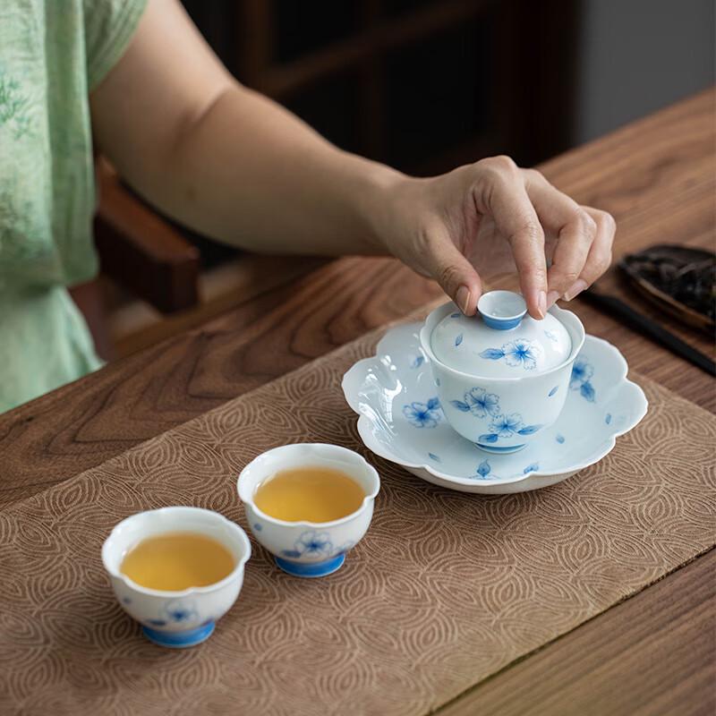 Jialang Hand-Painted Underglaze Blue & White Ceramic Tea Set