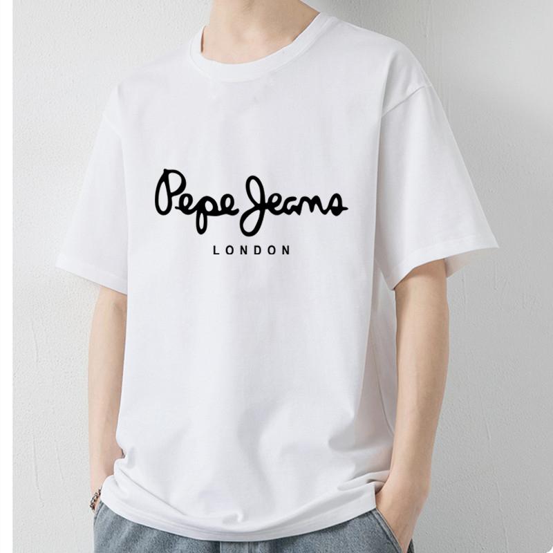 

2023 Новейшая футболка с логотипом Pepe London, летние мужские/женские популярные футболки с короткими рукавами, топы унисекс