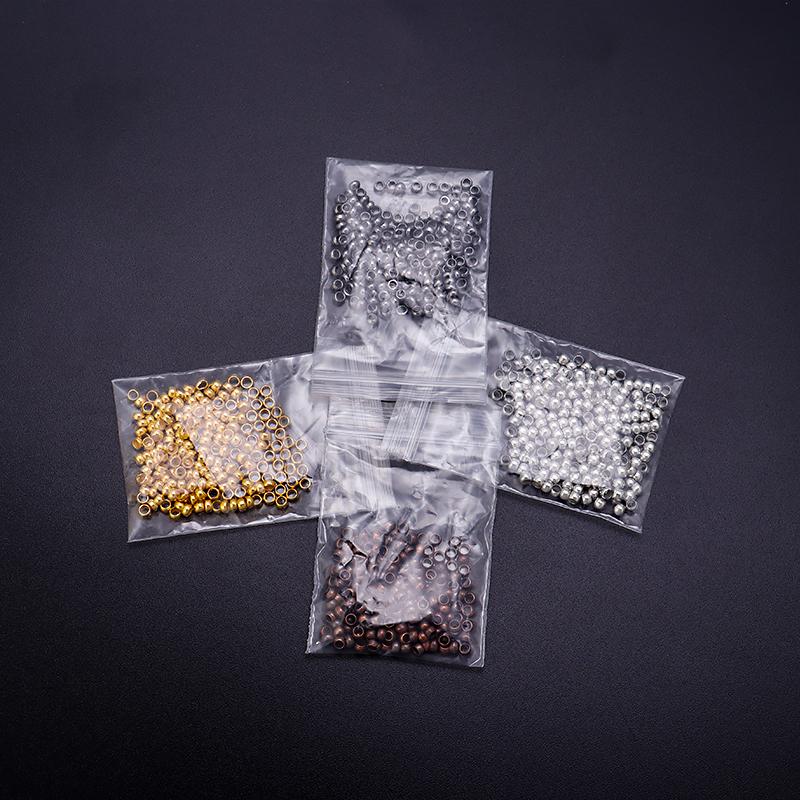 200pcs/Lot Copper Ball Crimp End Beads Positioning Beads Stopper Spacer Beads For Jewelry Making Findings DIY Bracelet Supplies