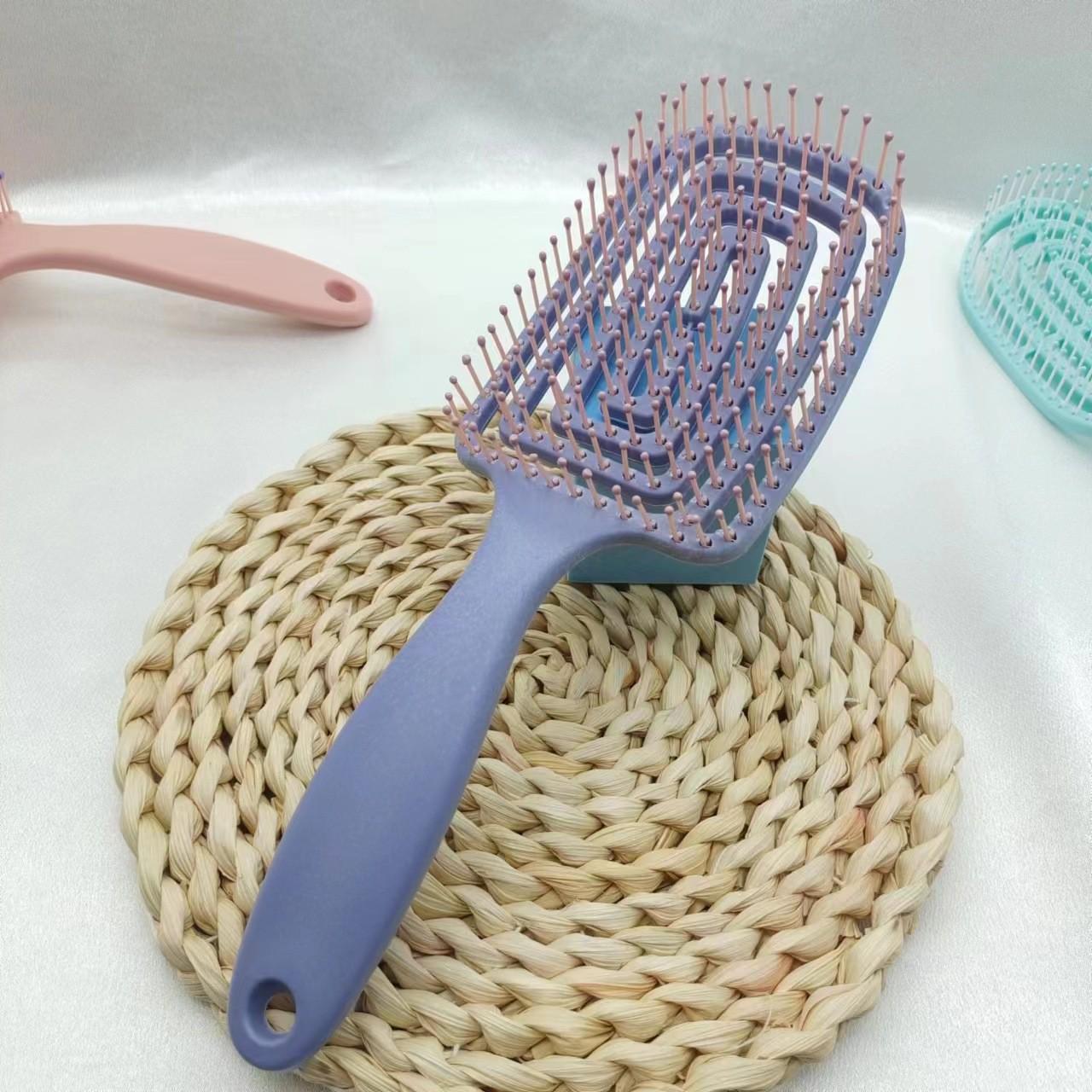 Fluffy Rib Comb: High Skull Top Styling & Meridian Massage Cushion for Women with Long Hair.