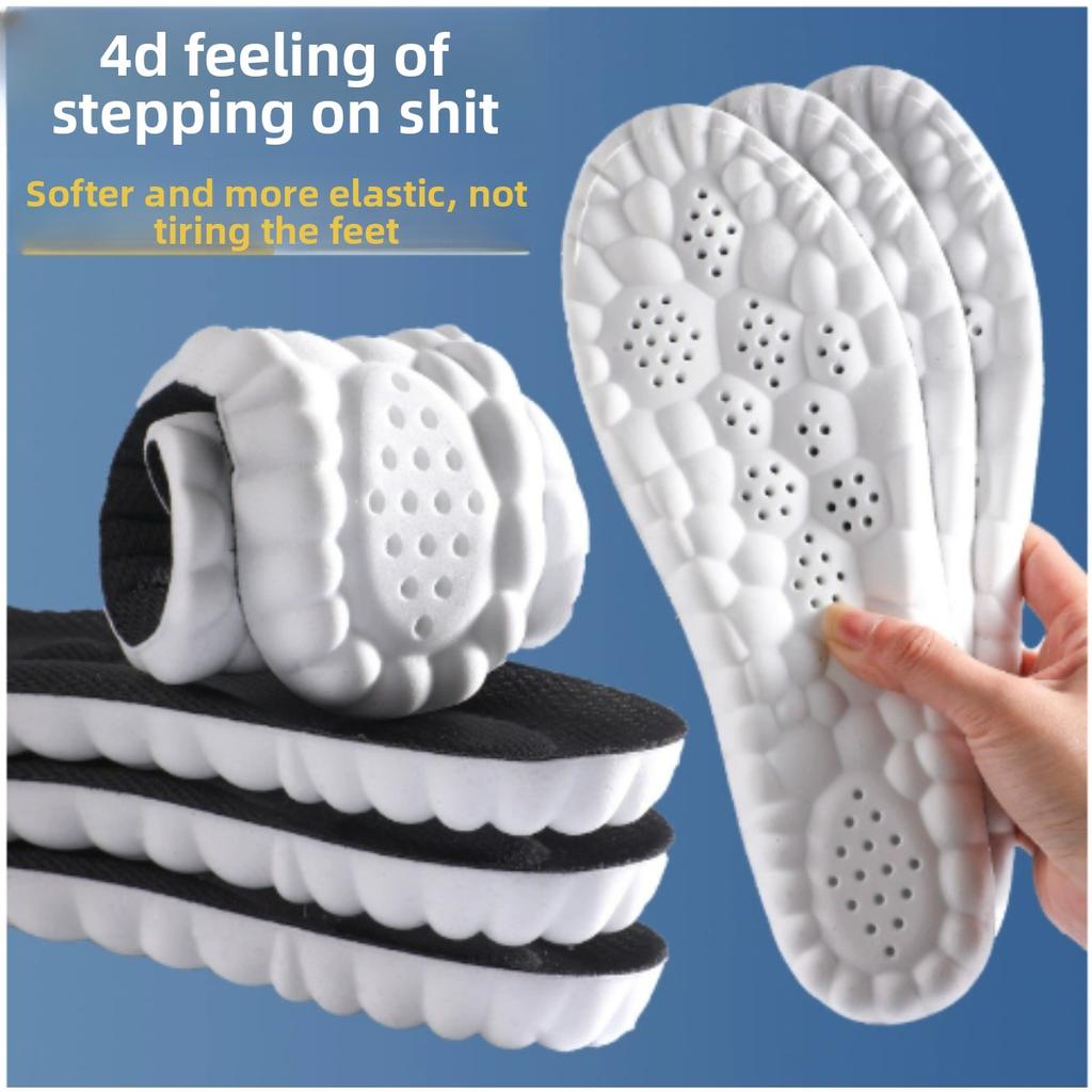 4D Sporteinlegesohle Superweiche Schuhsohlenpolster für Füße Stoßdämpfung Sneaker Schuhsohle Fußgewölbestütze Orthopädische Einlagen