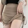 GMXIA Wrap Hip Skirt Summer Anti-slip Culottes Skirt High Waist Slimming Draw String Tight Wrap Hip Body