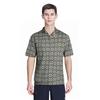 Coach Full Print V-Neck Single-Breasted Short Sleeve Shirt Men shirts Gray-Green C7812-SAG