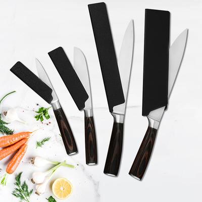 1PC Flocking Kitchen Knife Blade Protector Cover For 3.5-10 Inch Knives Case Practical Black Chef Fruit Knife Sheath Guard
