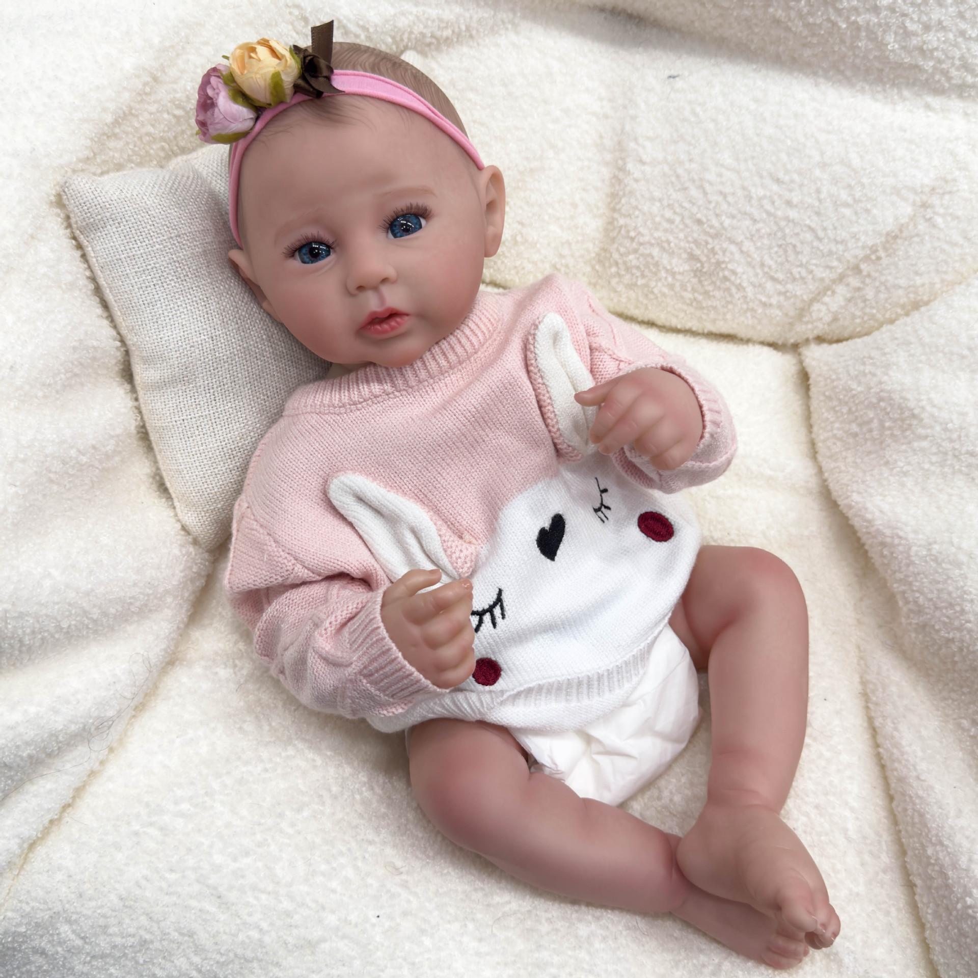 

Реалистичная 50 см кукла-младенец Reborn Girl Raven с полным виниловым телом, кукла для новорожденных, которую можно купать, настоящие куклы-младенцы для детей, подарок на день рождения и на День защиты детей 50cm full silicone girl