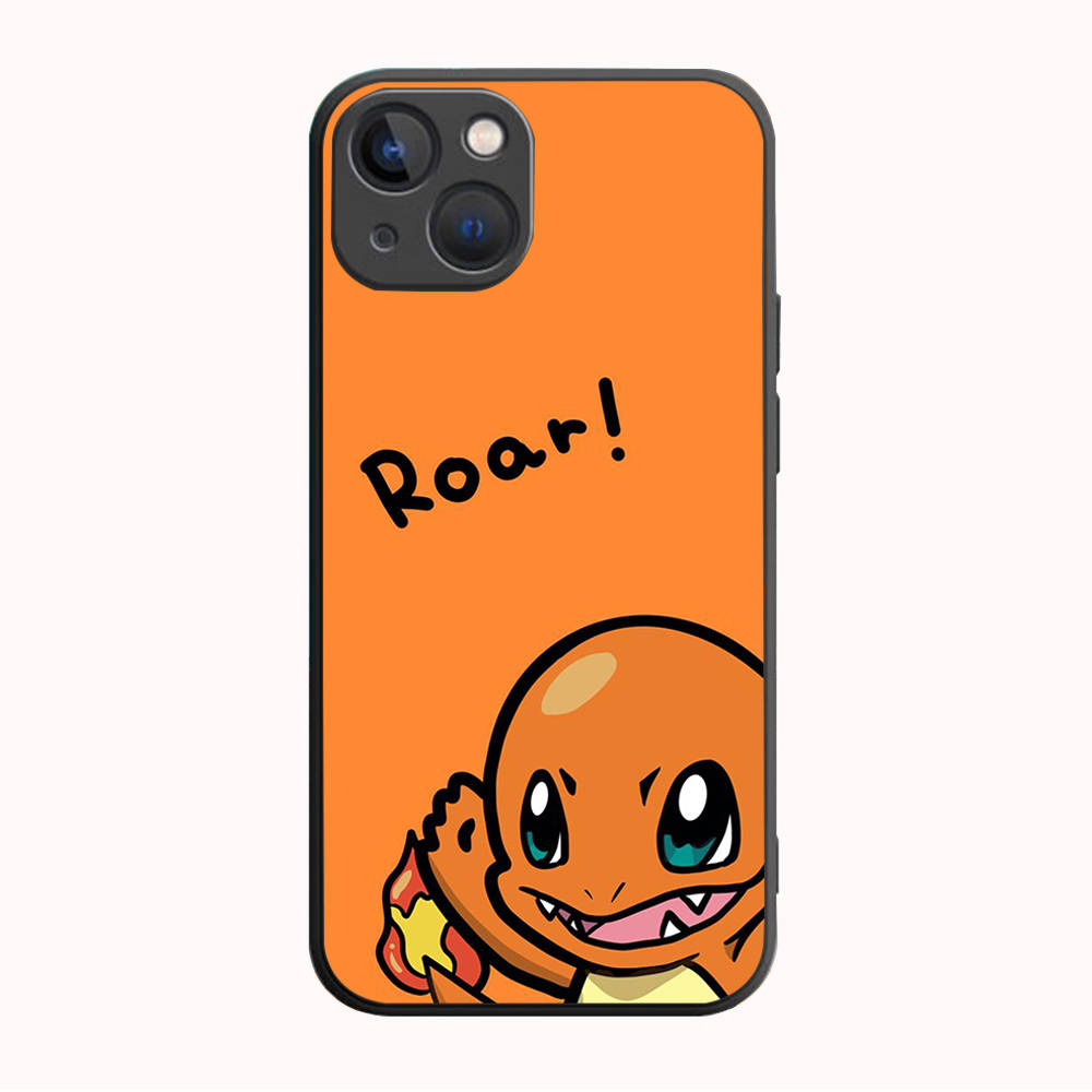 B-80 Husă Neagră Drăguță Charmander pentru Samsung S24 S23 S22 S21 S20 FE S10 Lite Ultra S7 S8 S9 Plus A05S A11 A12 A13 A15 A22 A24 A25 A32 A52 A71 5G