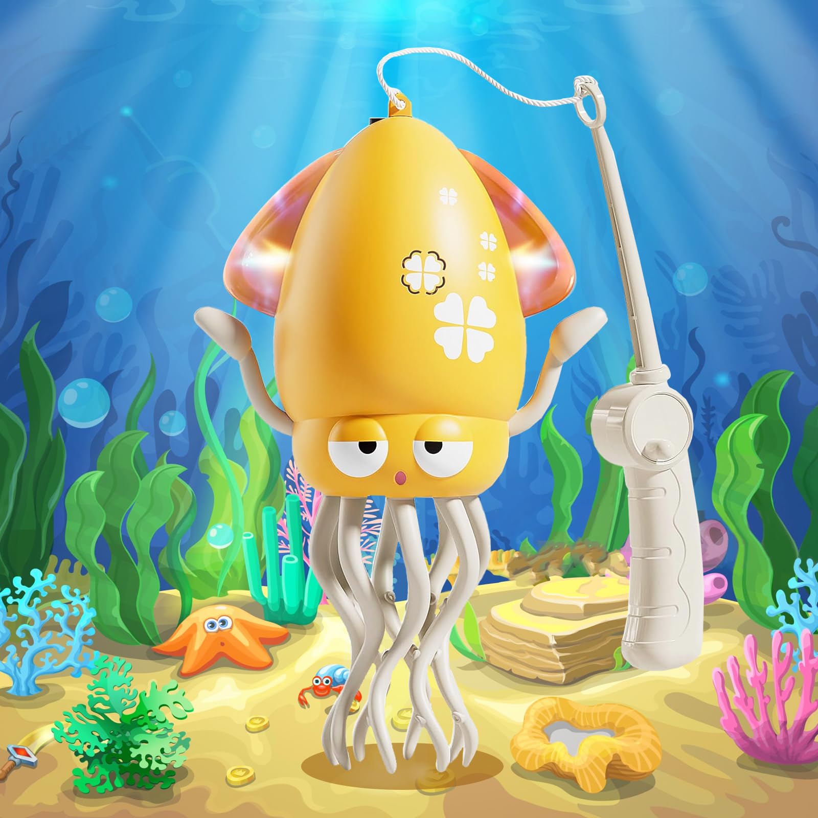 

Игрушка-качалка «Танцующий кальмар Хомти», Первый праздник в Японии, Движущаяся электрическая игрушка со светодиодной подсветкой и музыкой, Автоматическое избегание препятствий, USB