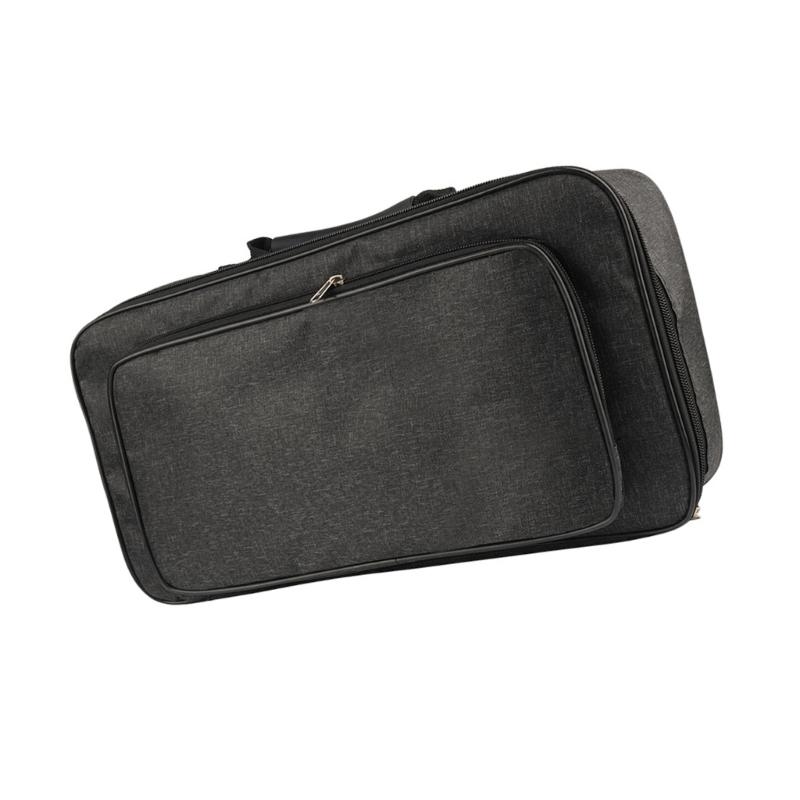 Guitar Pedal Organizer with Multifunctional Storage Pockets Padded Interior Polyester Texture for Live Performances