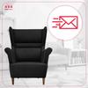 Zoja Scandinavian Family Meble Wing Chair, Black Velvet, Shading