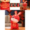 Adorable Red Rabbit Mascot Cuddly Soft Plush Doll Perfect Kid Gift