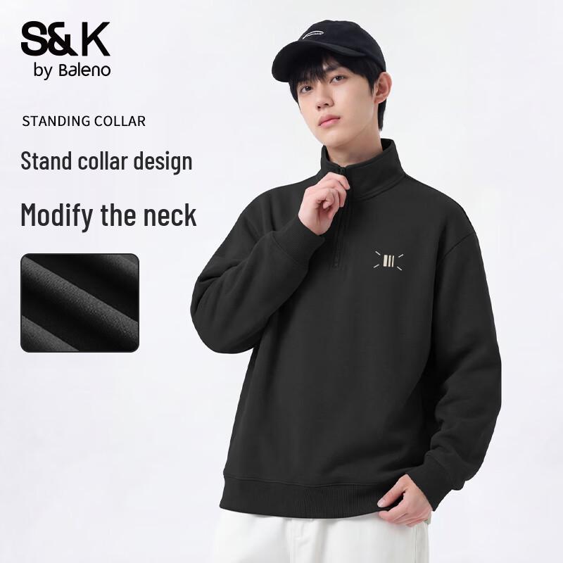 Baleno Men's S&K Series Stand-Collar Half-Zip Pullover Sweatshirt