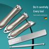 Nail Clipper Set with Pull-Out Leather Case - Includes Large Flat and Angled Clippers, Portable and Anti-Splash Design