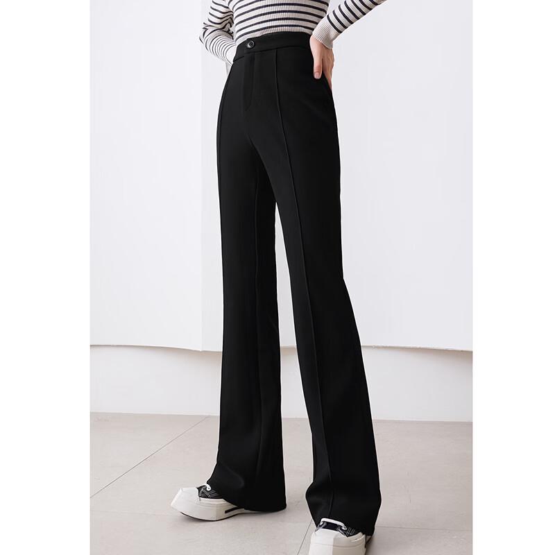 Boutu Women's Fleece-Lined High-Waist Flared Pants