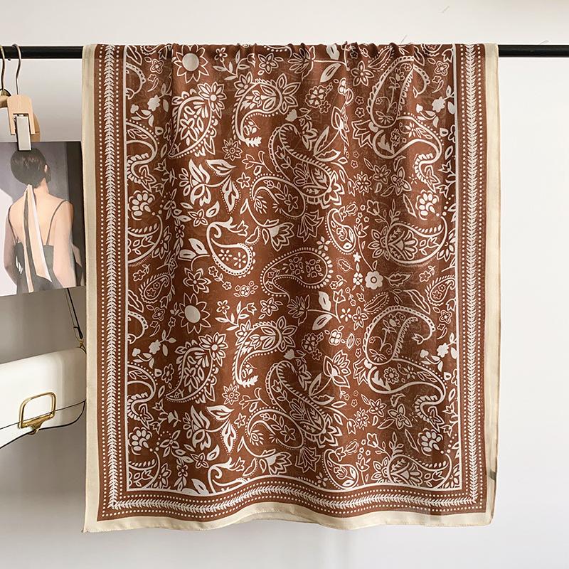 Ethnic cashew flower scarf women s autumn and winter new high-end shawl with fashionable foreign high-end silk scarf scarf women 180*85