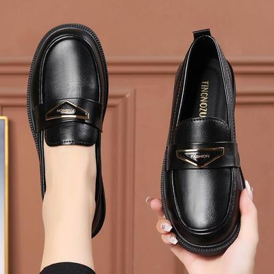 Chaussures décontractées de printemps et d'automne cuir souple semelle souple chaussures simples confortables plates d'âge moyen chaussures en cuir pour femmes d'âge moyen