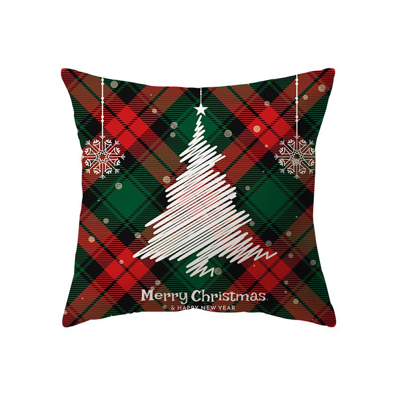 Christmas Theme Santa Elk Christmas Tree Print Pattern Cushion Cover Home Living Room Sofa Decoration Pillow Pillow Cover