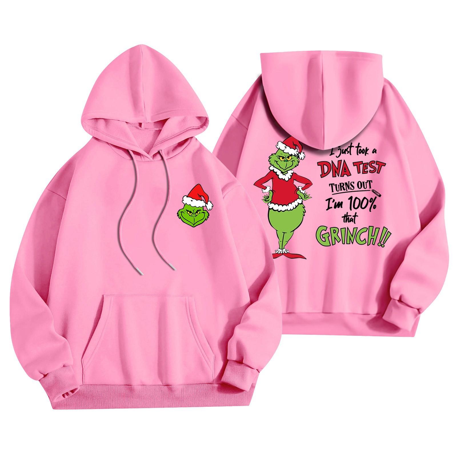 

Женская мода, легкий женский свитер с длинными рукавами и карманами, рождественская толстовка с капюшоном XXXL розовый