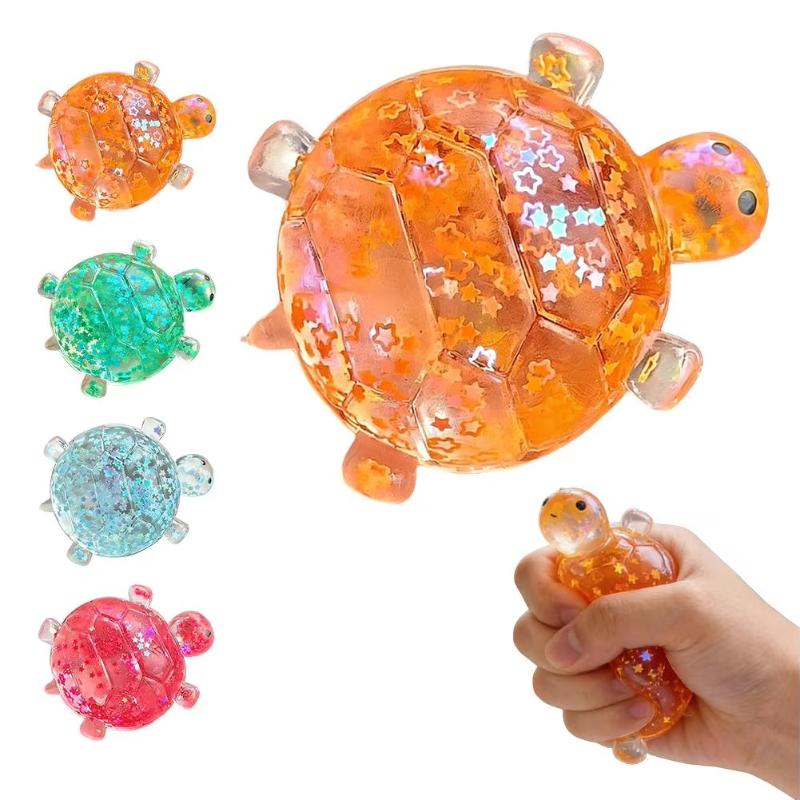 Glitter Turtle Squeeze Toy 1Pcs Anti Stress Animal Fidget Toy Portable for Pocket Travel Stress Relief Kids Gift