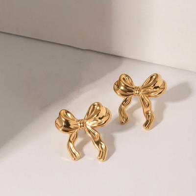Orecchini a Fiocco in Acciaio Inossidabile Oro 18K - Gioielli da Donna Eleganti e Versatili