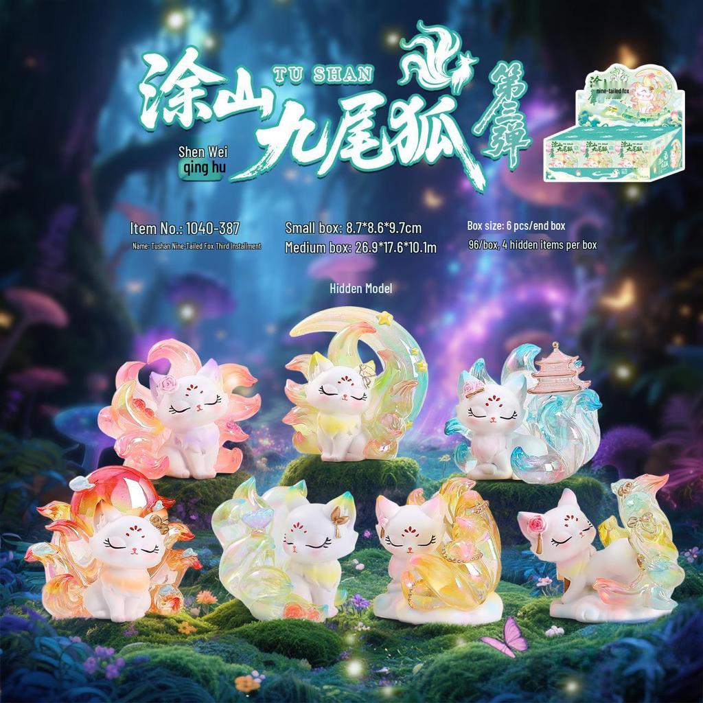 New Little Fox Spirit Luminous Ornament Doll - Ancient Style Trendy Desktop Gift