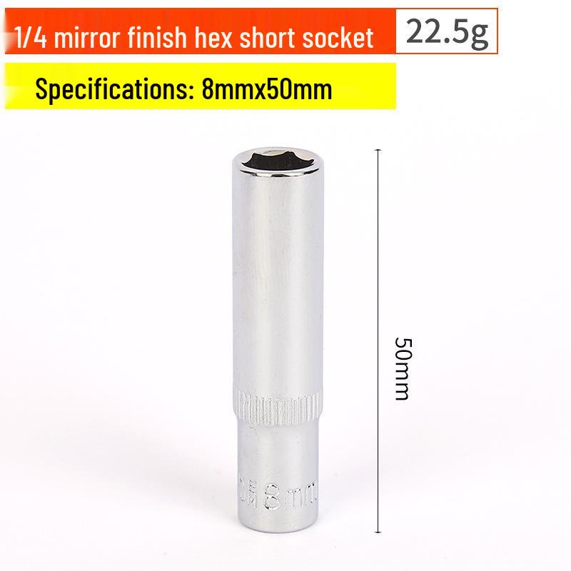 1/4" Chrom-Vanadium-Stahl Sechskant-Steckschlüsselsatz mit verlängertem Schlüssel und Sechskantkopf