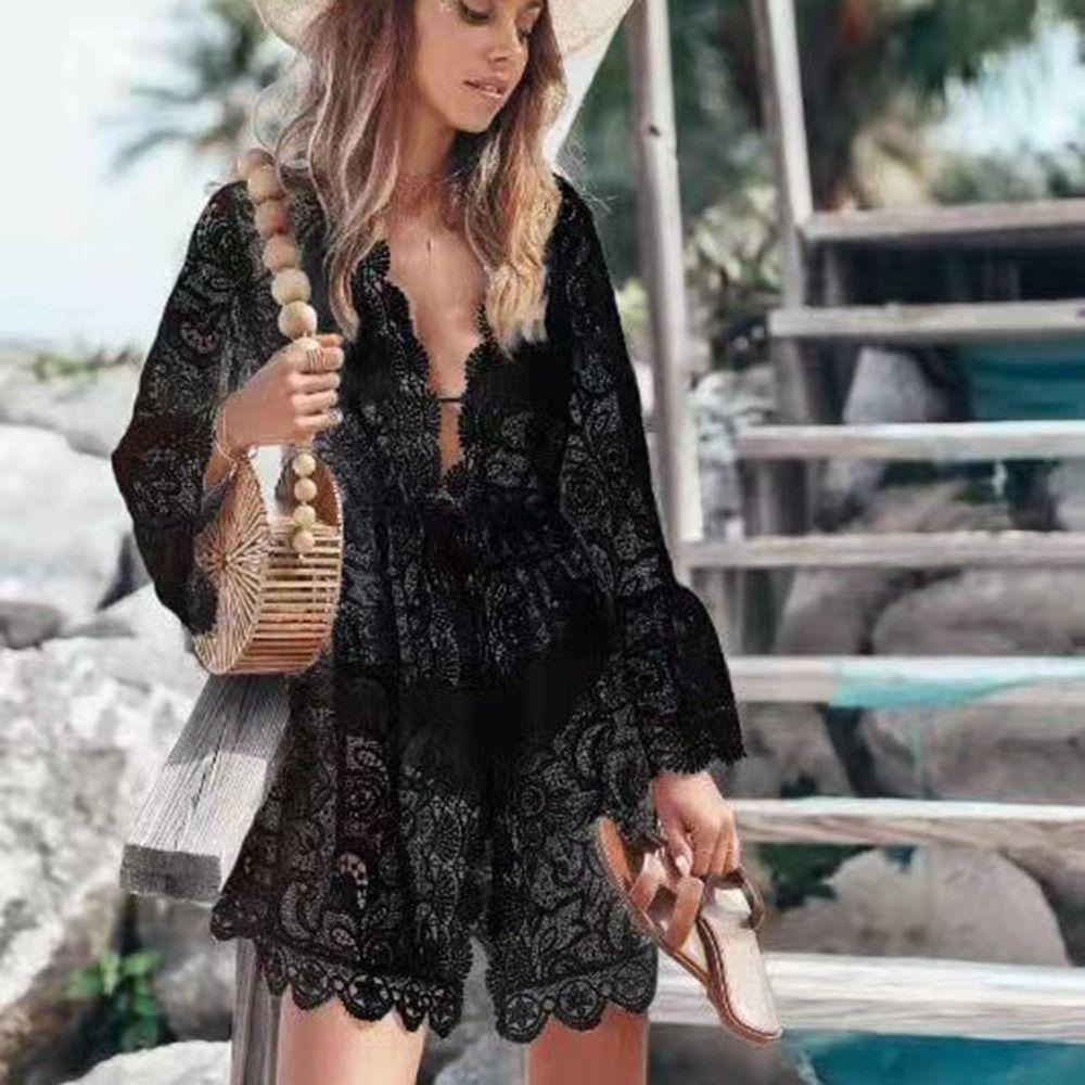 Lace Bikini Cover Up Polyester Beach Skirt New Swimwear Dress Beach