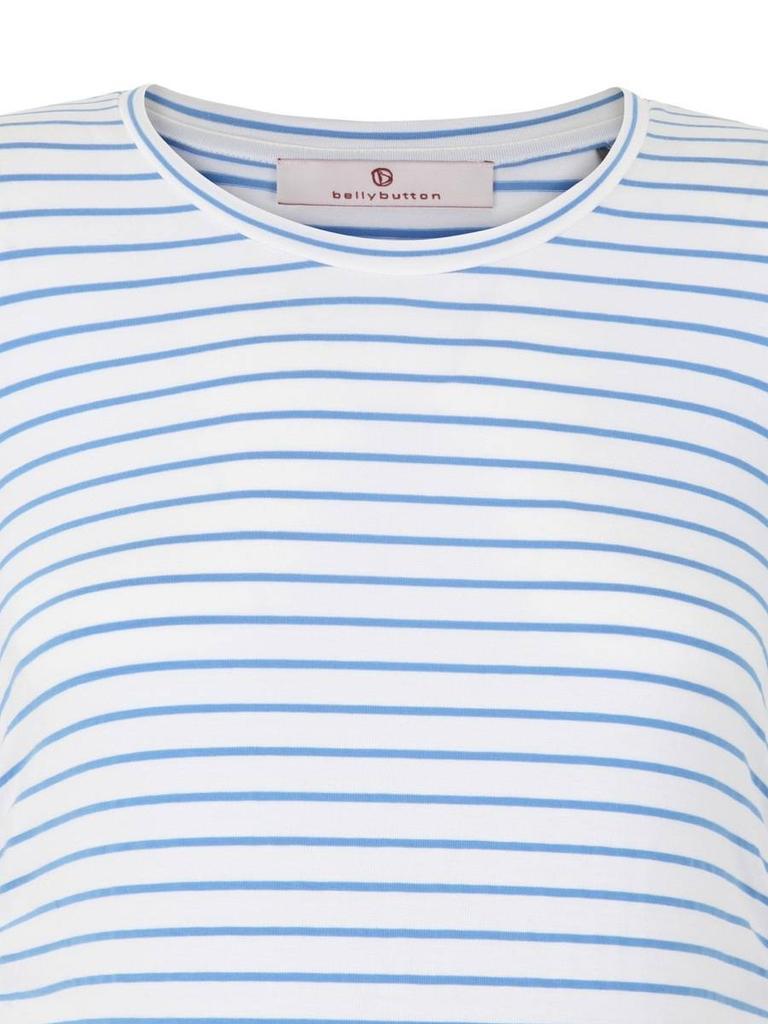 Damski T-Shirt Ciążowy W Paski Niebieski Bellybutton Maternity