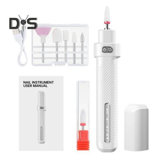 

Профессиональный набор для полировки ногтей, электрический шлифовальный станок для ногтей, портативный USB-фрезер для ногтей с 3-скоростной регулируемой скоростью, сменными головками, прожектором белый