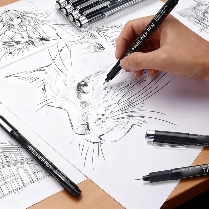 Professional Art Marker Needle Tip Drawing Pen Waterproof Fine Liner Pen For Artists Sketching And Art Illustrations