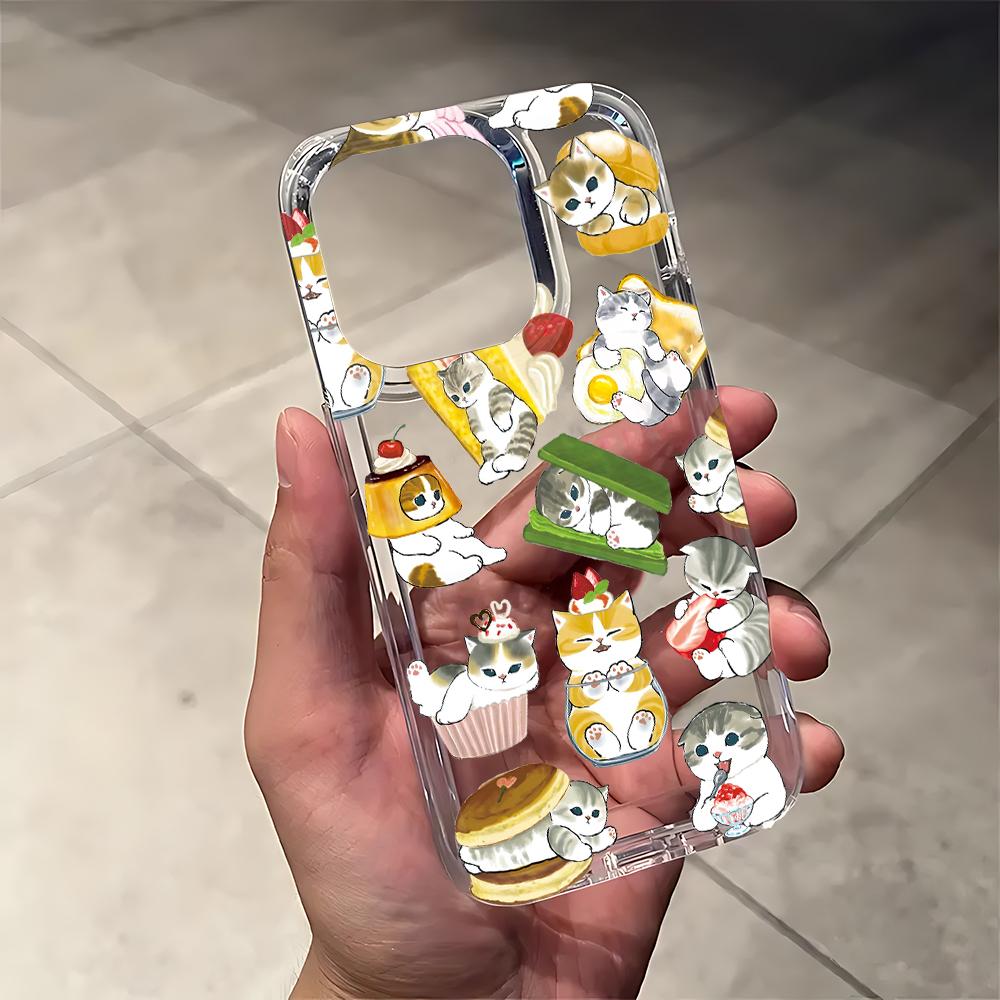 Cute Cat M-mofusandS Phone Case for Samsung Galaxy S25 S24 S23 S22 S21 S20 S10 Note20 Note10 FE Ultra Plus 5G Clear Back Cover