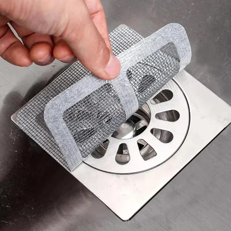 6-40pcs Disposable Hair Catcher for Shower Mesh Shower Drain Covers Floor Sink Strainer Filter Mesh Sticker Bathroom Accessories