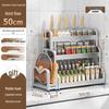 3-Tier Stainless Steel Kitchen Organizer Rack with Chopstick & Cutting Board Holder