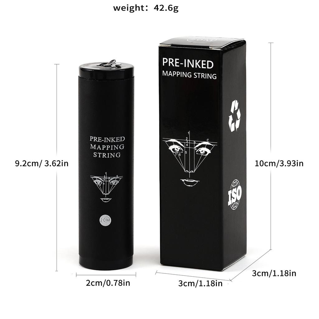 Vorgestempelte 20M Microblading Mapping Fadenflasche Augenbrauenfaden Brows Marker Linie Weiß Permanent Make-up Tattoo Färbewerkzeug