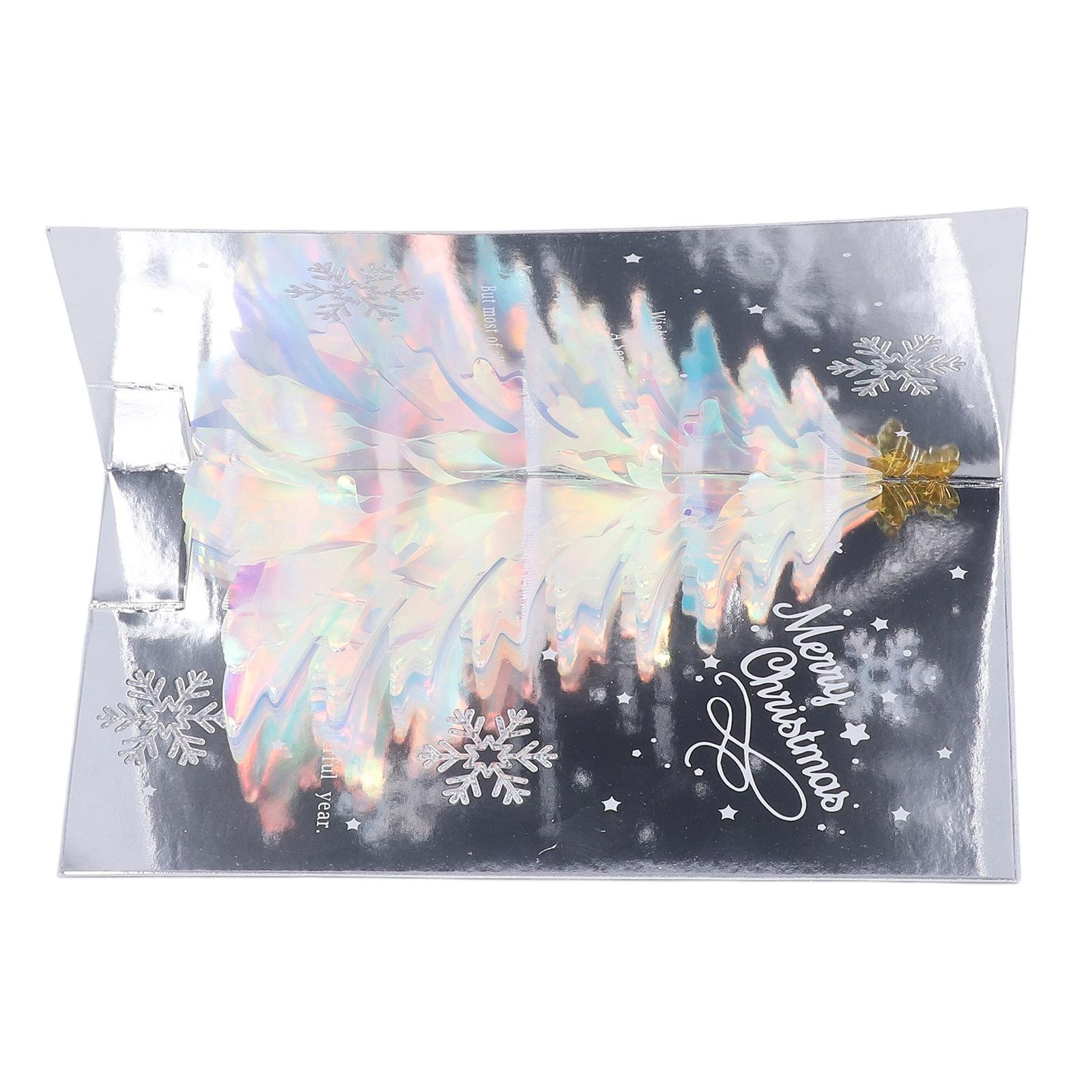 3D рождественские открытки с блестящей елочной темой, тисненый дизайн, тиснение фольгой, декоративная бумага, всплывающее окно синий