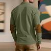 Men's  Casual Outdoor Lapel Corduroy Pullover Long-sleeved Top