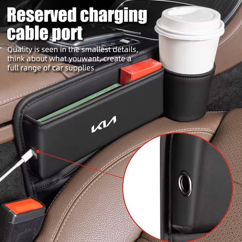 AHD1 For Kia Morning Picanto Rio Stonic Sportage Ceed Optima Forte 5 Car Special Seat Crevice Storage Box Seat Slit Catcher Organizer