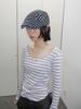 Hey Y2K Striped Hunting Cap (Black)