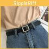 Women's Wide Vintage Pu Belt Simple Adjustable No Hole Design For Fashionable Style
