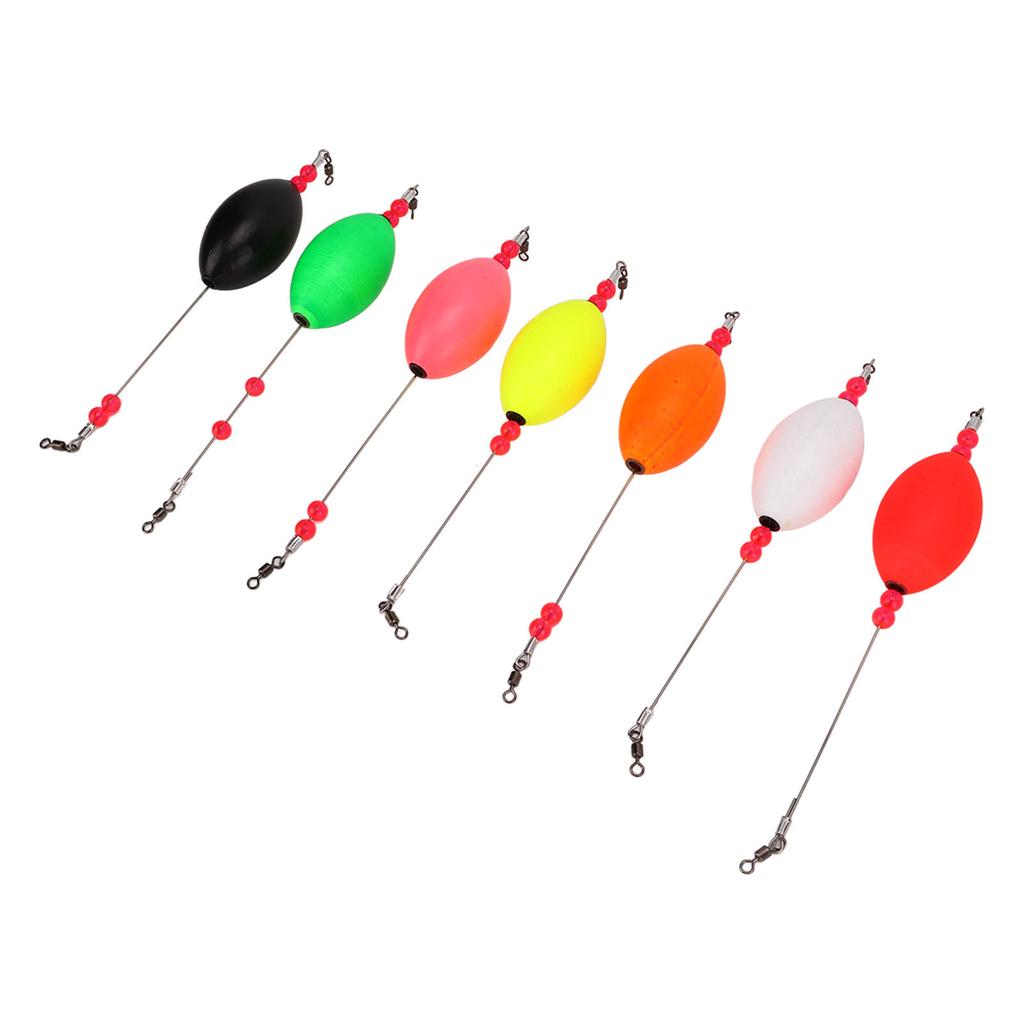 7Pcs Fishing Bobber Sensitive Light Weight Bright Colors Fishing Floats for Long Distance Fishing