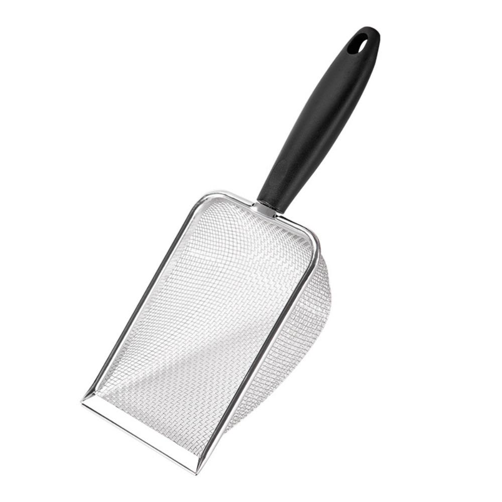 

Comfortable Grip Turtle Tank Litter Scooper Reptile Bedding Sifter Terrarium Debris Removal 2.5mm Hole серебряный
