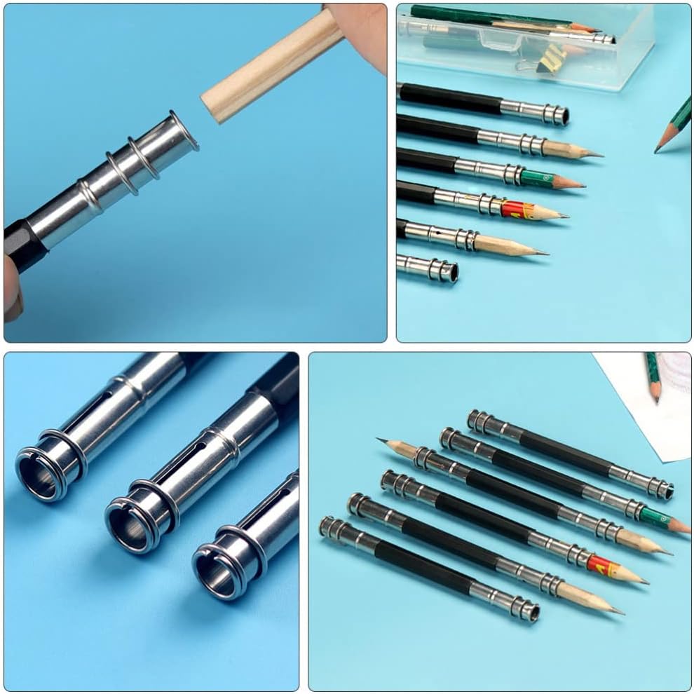 13Pcs Adjustable Dual Head Pencil Extender Holder Pencil Lengthener Pencil Saver Friendly for Art Craft Hobby Office Makeup Pencil Eyeliner Color