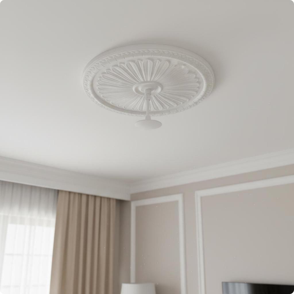 Chandelier Medallion PU Material Base Cover NonGypsum Round Overhead Rosette for Living